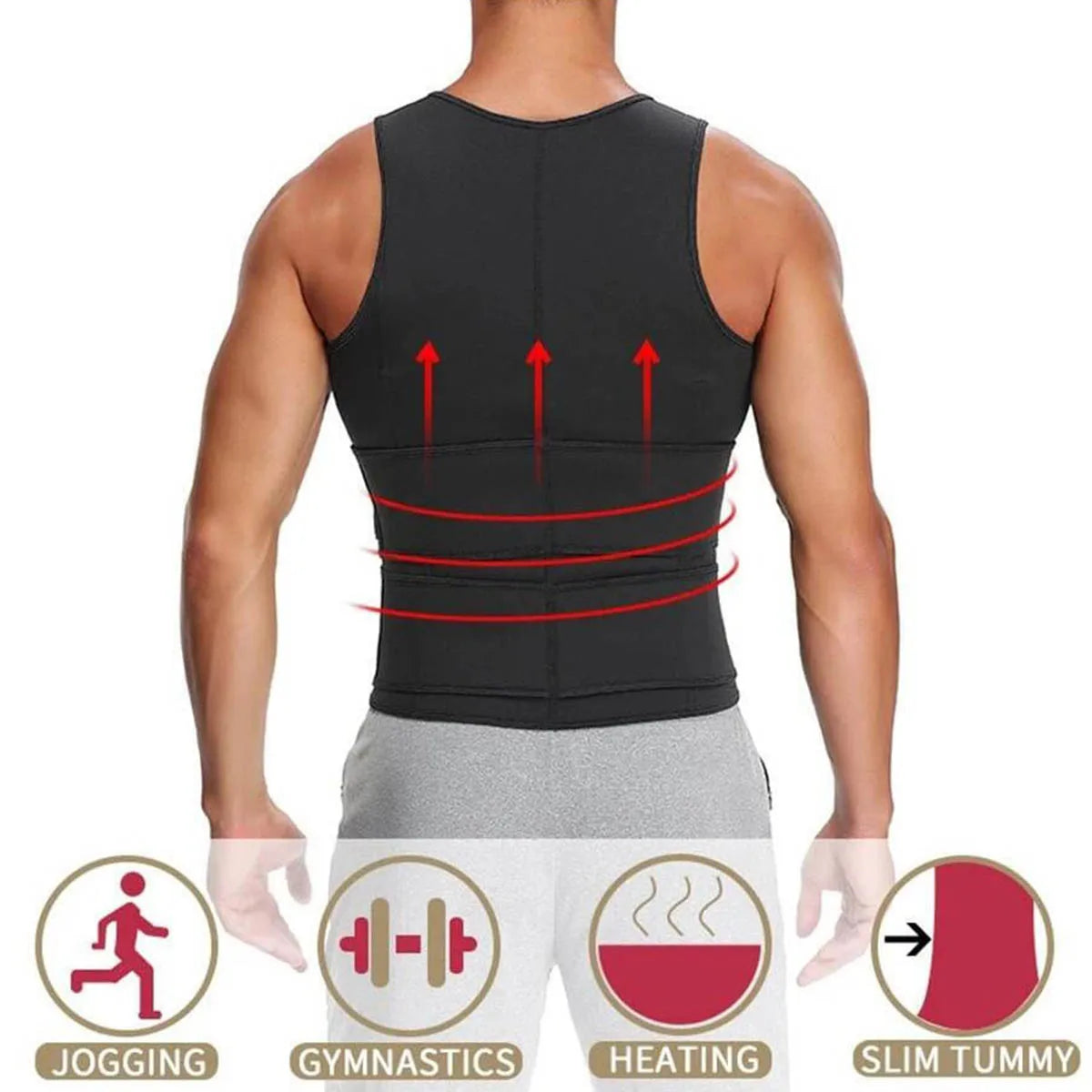 Sauna Vest for Men with Waist Trainer Neoprene Sauna Sweat Suit Slimming shirt Workout Tank Top Body shaper fitness